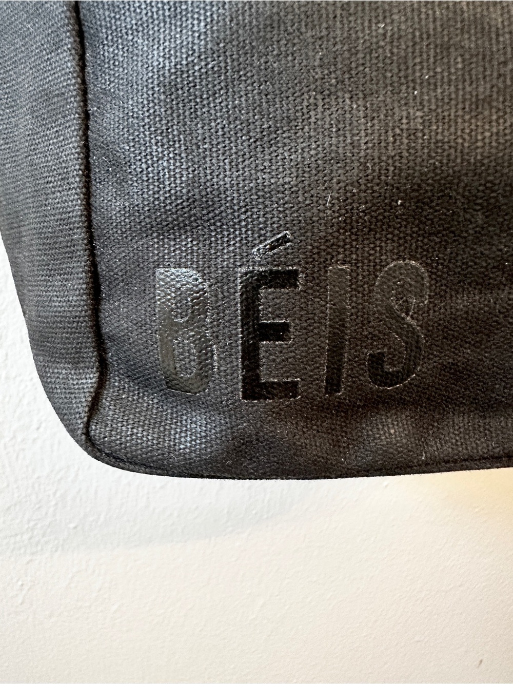 BEIS Black Coated Canvas Waterproof Inside Crossbody Bag -